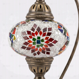Close-up of Multicolor multicolor jewel mosaic glass globe pattern — table lamp (ENV DVN3007)