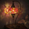 Pink pink rose Turkish mosaic table lamp in styled room — handmade Moroccan table lamp (ENV DVN3008)