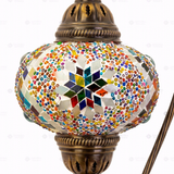 Close-up of Multicolor multicolor jewel mosaic glass globe pattern — table lamp (ENV DVN3010)