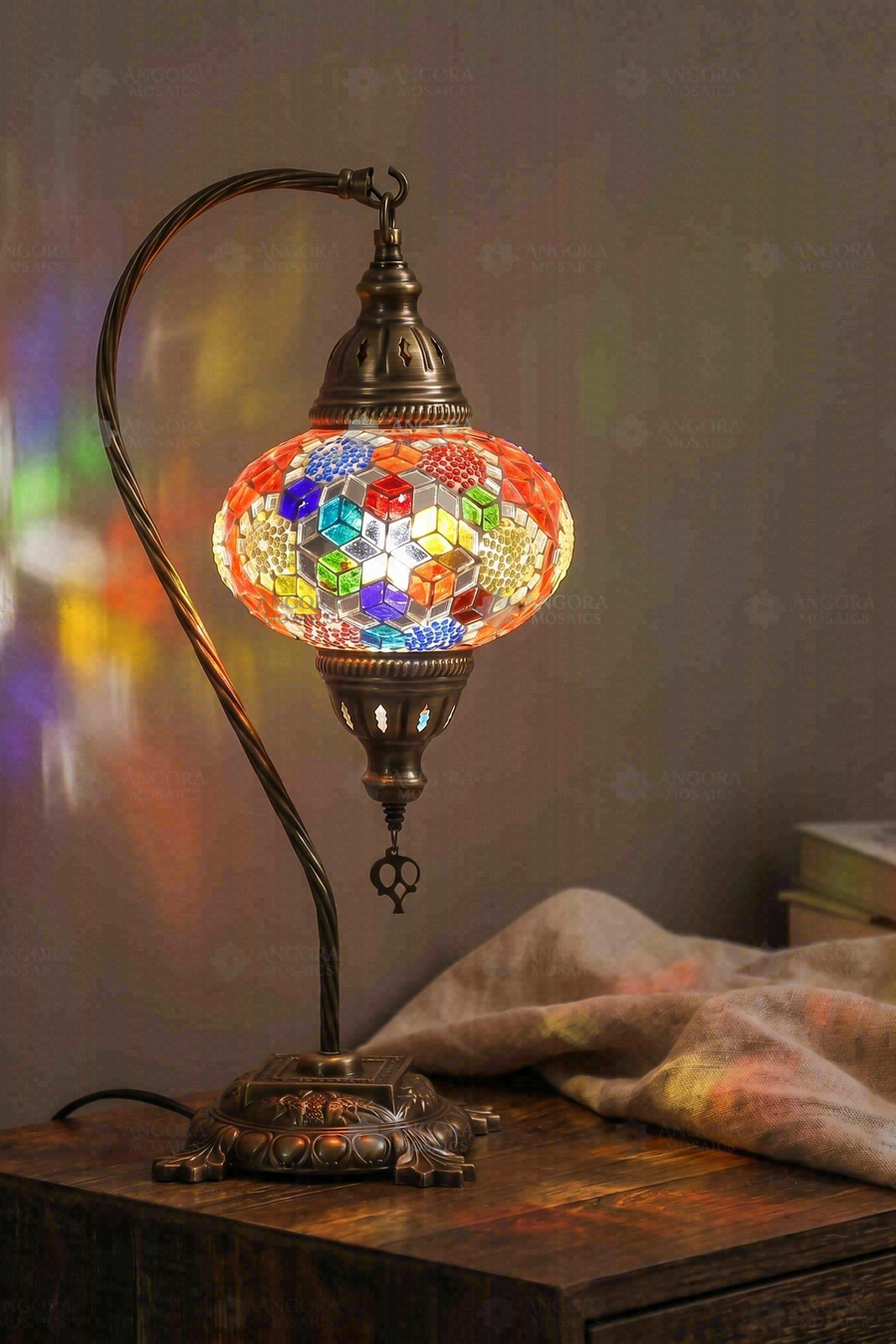 Multicolor Swan Neck Table Lamp