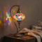 Multicolor multicolor jewel Turkish mosaic table lamp in styled room — handmade Moroccan table lamp (ENV DVN3012)