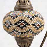 Close-up of Warm Tones mixed warm mosaic glass globe pattern — table lamp (ENV DVN3013)