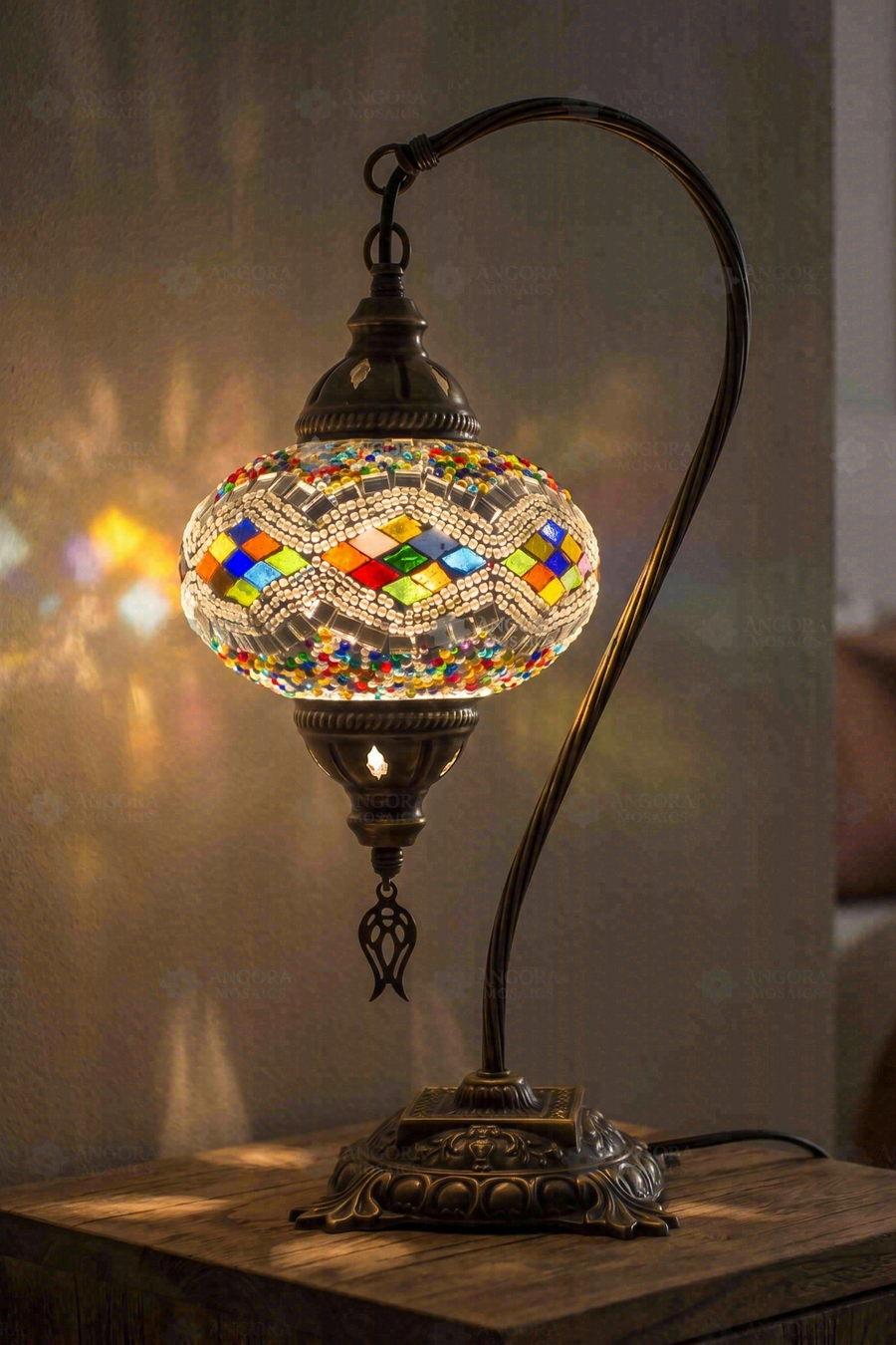 Multicolor Swan Neck Table Lamp