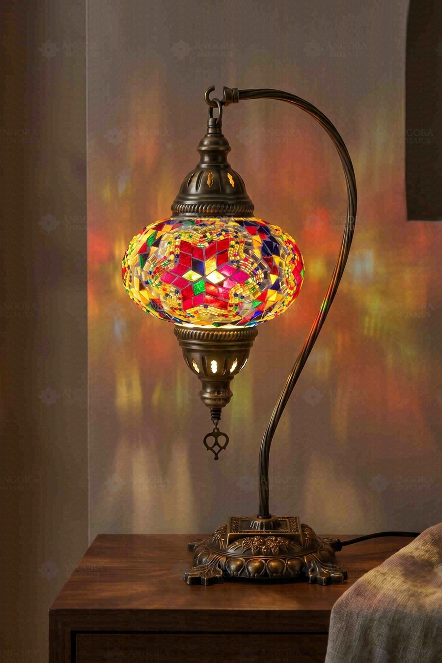 Multicolor Star Swan Neck Table Lamp