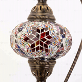 Close-up of Multicolor multicolor jewel mosaic glass globe pattern — table lamp (ENV DVN3017)