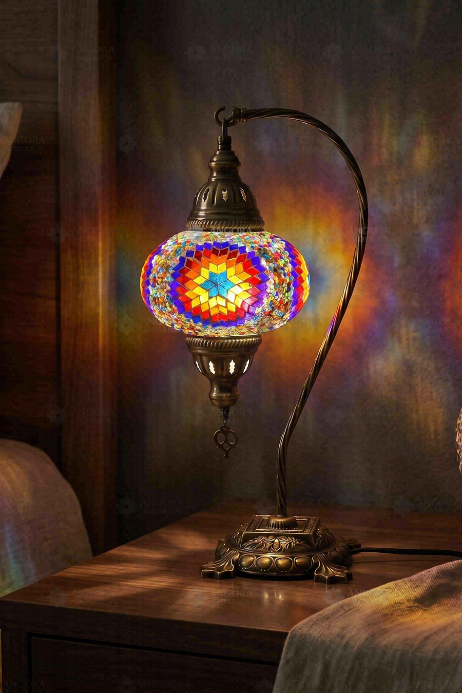 Multicolor Swan Neck Table Lamp
