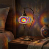 Multicolor multicolor jewel Turkish mosaic table lamp in styled room — handmade Moroccan table lamp (ENV DVN3018)