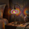 Multicolor multicolor jewel Turkish mosaic table lamp in styled room — handmade Moroccan table lamp (ENV DVN3018)