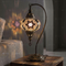 Warm Tones mixed warm Turkish mosaic table lamp in styled room — handmade Moroccan table lamp (ENV DVN3019)
