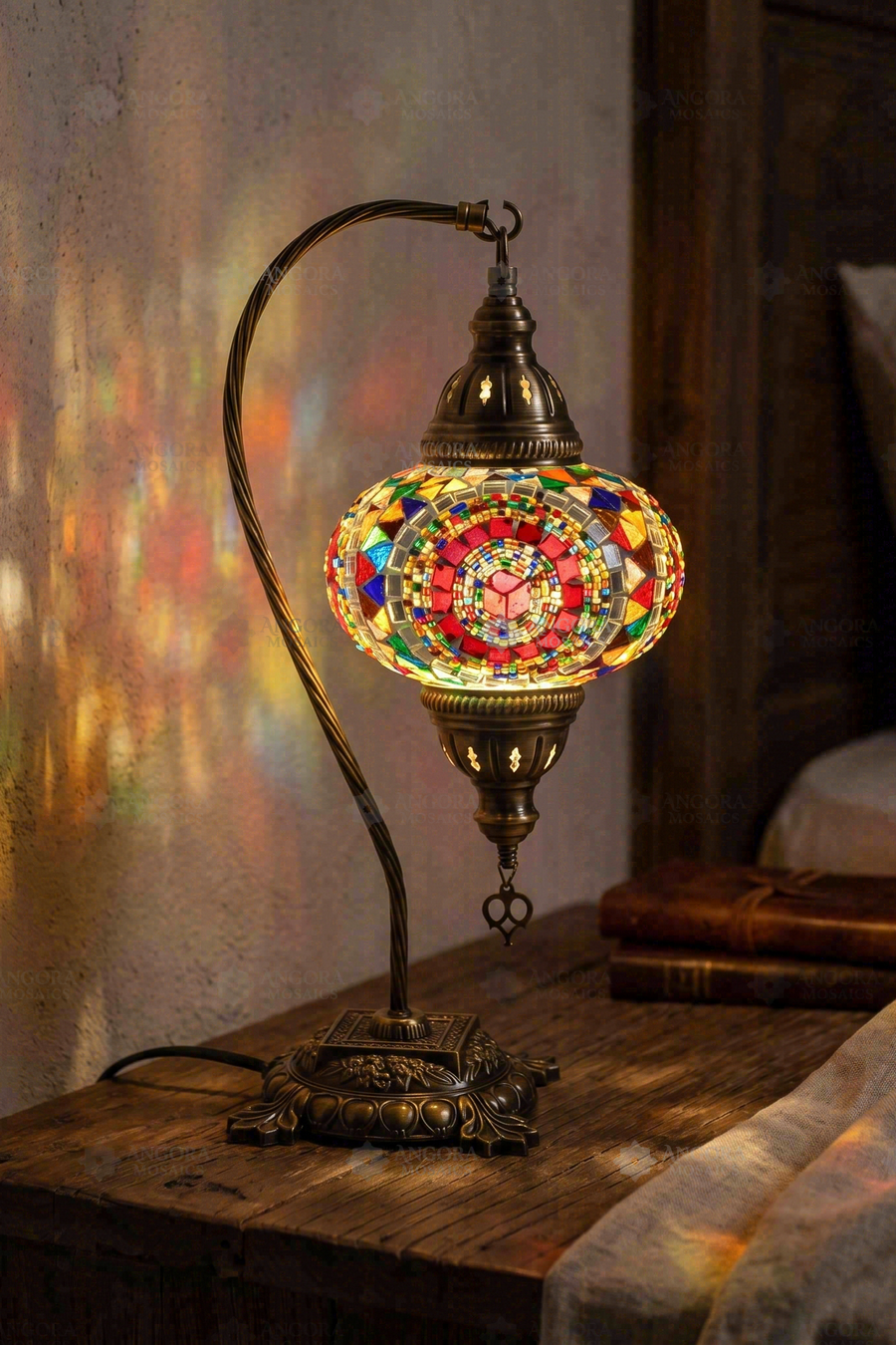 Multicolor Swan Neck Table Lamp
