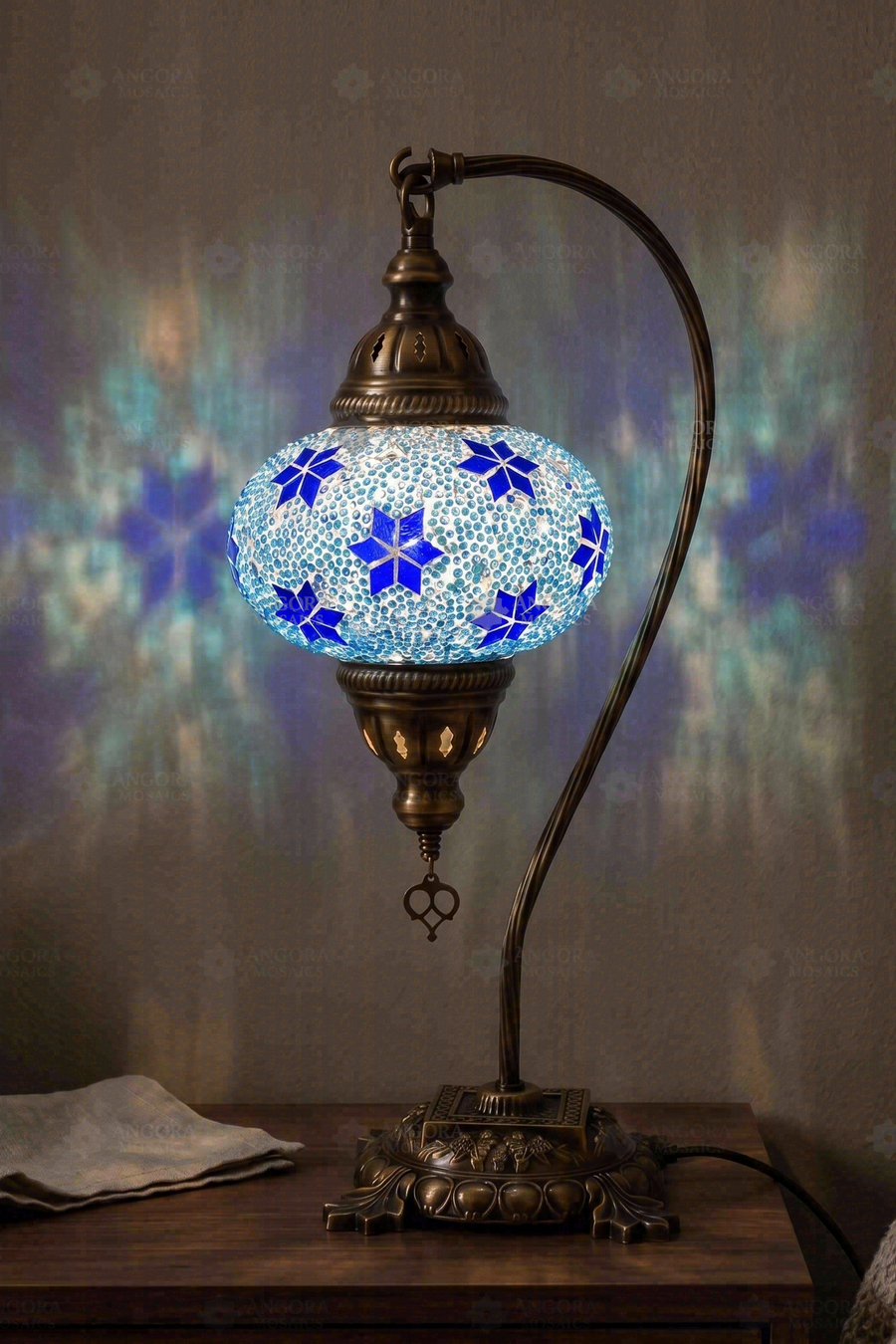 Blue Star Swan Neck Table Lamp