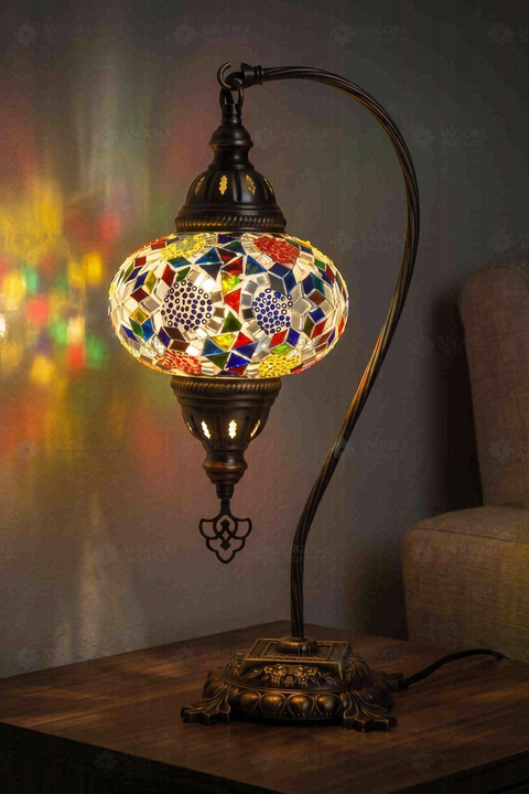 Multicolor Swan Neck Table Lamp