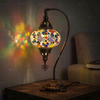 Multicolor multicolor jewel Turkish mosaic table lamp in styled room — handmade Moroccan table lamp (ENV DVN3029)