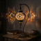 Warm Tones mixed warm Turkish mosaic table lamp in styled room — handmade Moroccan table lamp (ENV DVN3031)
