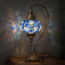 Blue blue jewel Turkish mosaic table lamp in styled room — handmade Moroccan table lamp (ENV DVN3034)