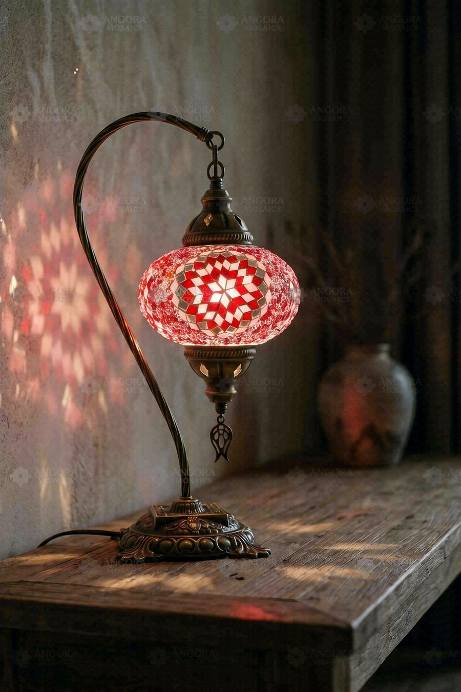 Pink Swan Neck Table Lamp