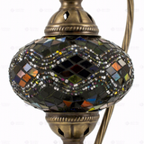 Close-up of Multicolor multicolor jewel mosaic glass globe pattern — table lamp (ENV DVN3047)