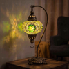 Green green jewel Turkish mosaic table lamp in styled room — handmade Moroccan table lamp (ENV DVN3050)
