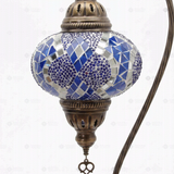 Close-up of Blue blue jewel mosaic glass globe pattern — table lamp (ENV DVN3053)