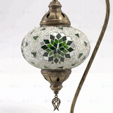 Close-up of Green green jewel mosaic glass globe pattern — table lamp (ENV DVN3055)