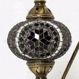 Close-up of Purple purple jewel mosaic glass globe pattern — table lamp (ENV DVN3059)