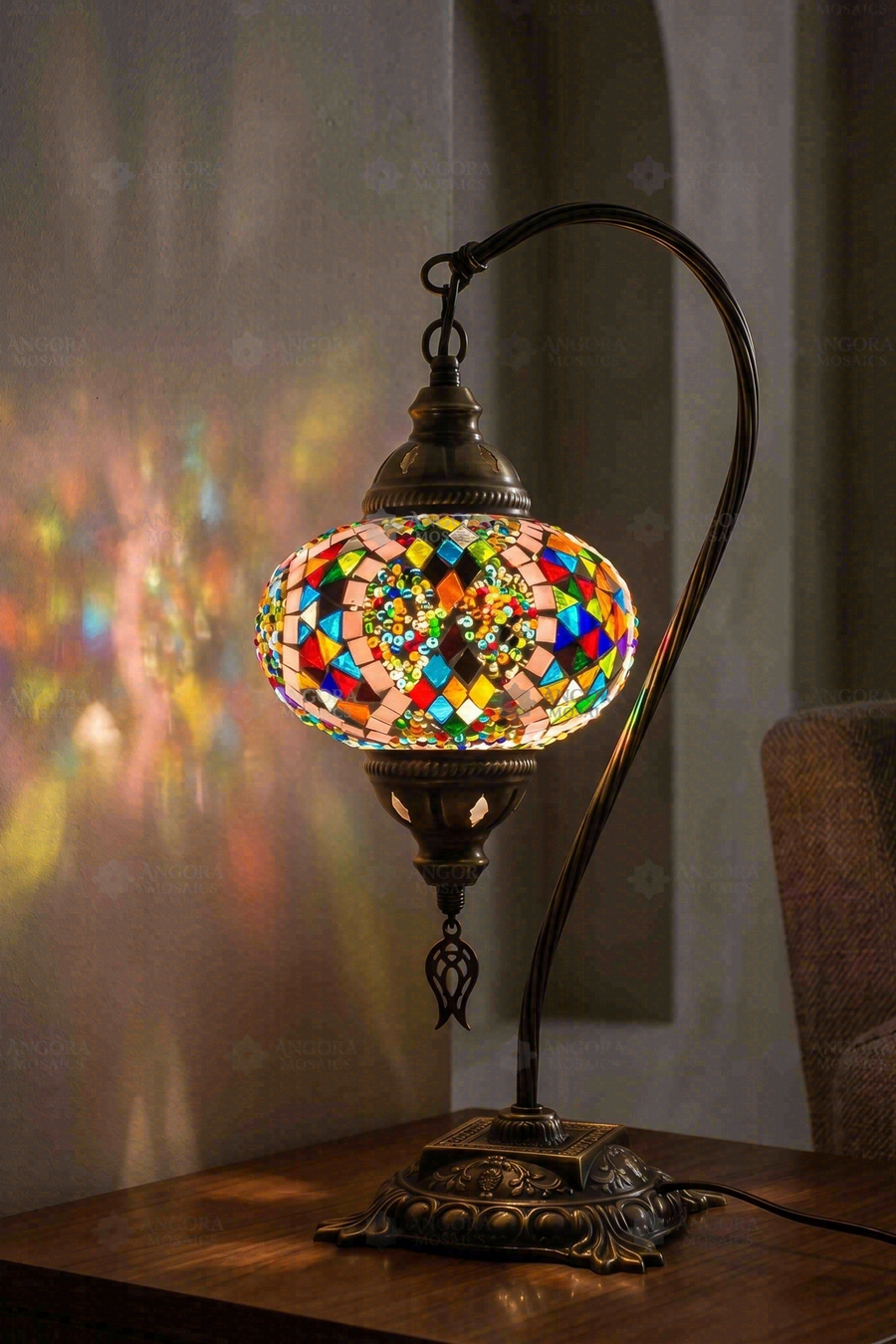 Multicolor Swan Neck Table Lamp