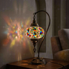 Multicolor multicolor jewel Turkish mosaic table lamp in styled room — handmade Moroccan table lamp (ENV DVN3060)