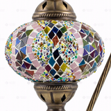 Close-up of Multicolor multicolor jewel mosaic glass globe pattern — table lamp (ENV DVN3060)