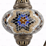 Close-up of Warm Tones mixed warm mosaic glass globe pattern — table lamp (ENV DVN3063)