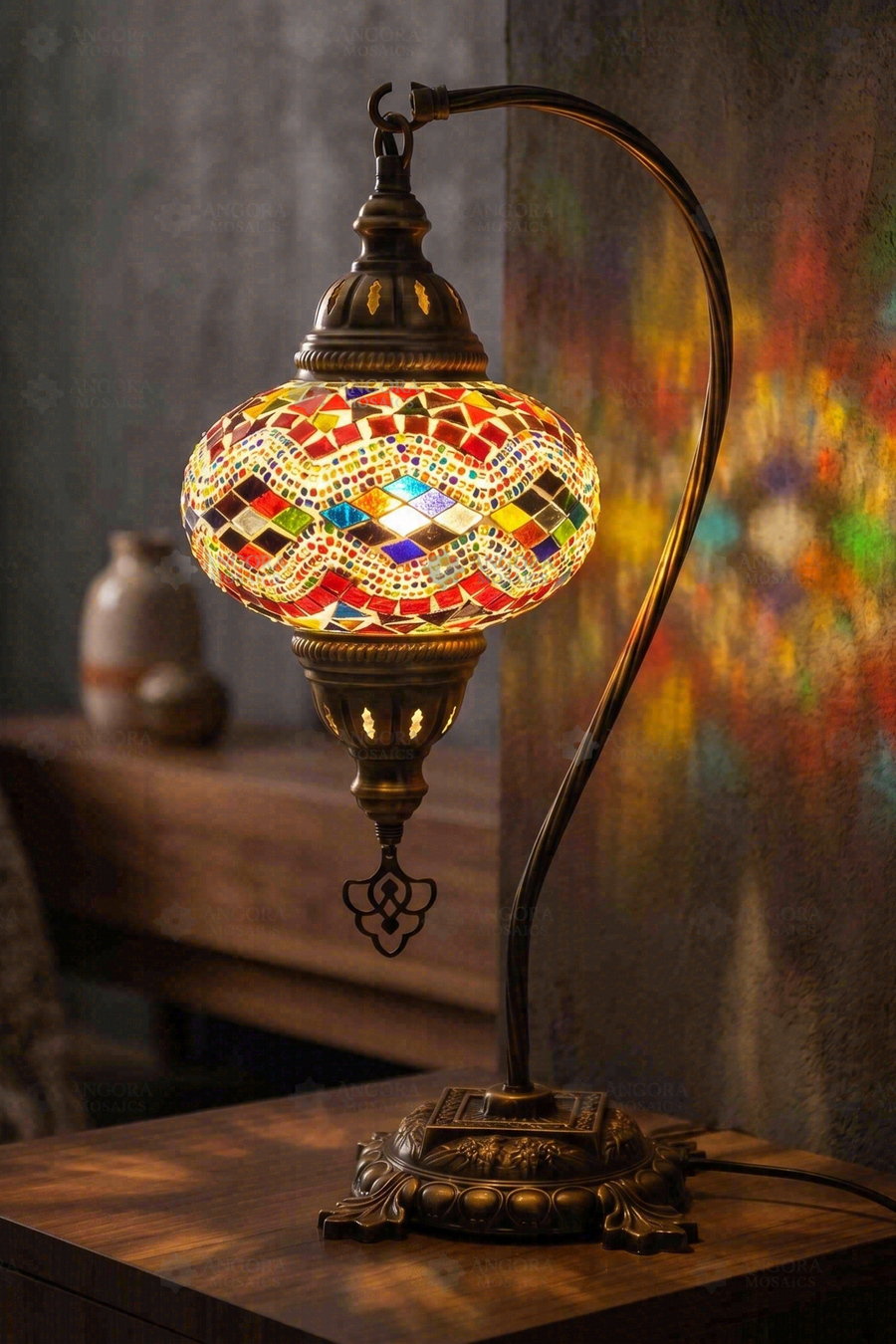 Multicolor Swan Neck Table Lamp