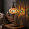 Multicolor multicolor jewel Turkish mosaic table lamp in styled room — handmade Moroccan table lamp (ENV DVN3074)