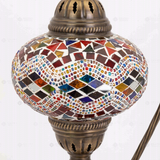 Close-up of Multicolor multicolor jewel mosaic glass globe pattern — table lamp (ENV DVN3074)
