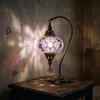 Purple purple jewel Turkish mosaic table lamp in styled room — handmade Moroccan table lamp (ENV DVN3087)