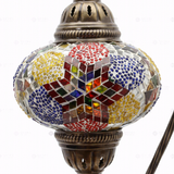 Close-up of Multicolor multicolor jewel mosaic glass globe pattern — table lamp (ENV DVN3093)