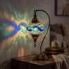 Blue blue jewel Turkish mosaic table lamp in styled room — handmade Moroccan table lamp (ENV DVN3094)