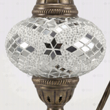 Close-up of White white glow mosaic glass globe pattern — table lamp (ENV DVN3098)