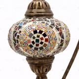 Close-up of Multicolor multicolor jewel mosaic glass globe pattern — table lamp (ENV DVN3099)