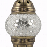 Close-up of White white glow mosaic glass globe pattern — pendant light (ENV DYN1001)