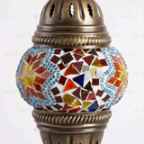 Close-up of Multicolor multicolor jewel mosaic glass globe pattern — pendant light (ENV DYN1042)