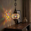 Multicolor multicolor jewel Turkish mosaic pendant light in styled room — handmade Moroccan pendant light (ENV DYN1061)
