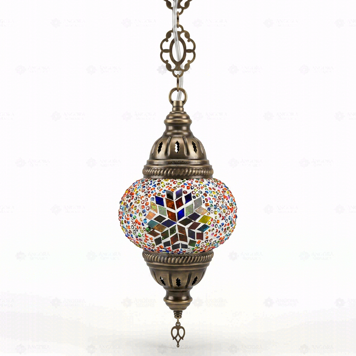 Multicolor Pendant Lamp, switched off, on a white background