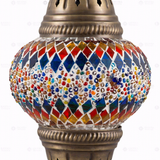 Close-up of Multicolor multicolor jewel mosaic glass globe pattern — pendant light (ENV DYN2003)