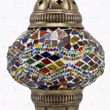 Close-up of Multicolor multicolor jewel mosaic glass globe pattern — pendant light (ENV DYN2012)