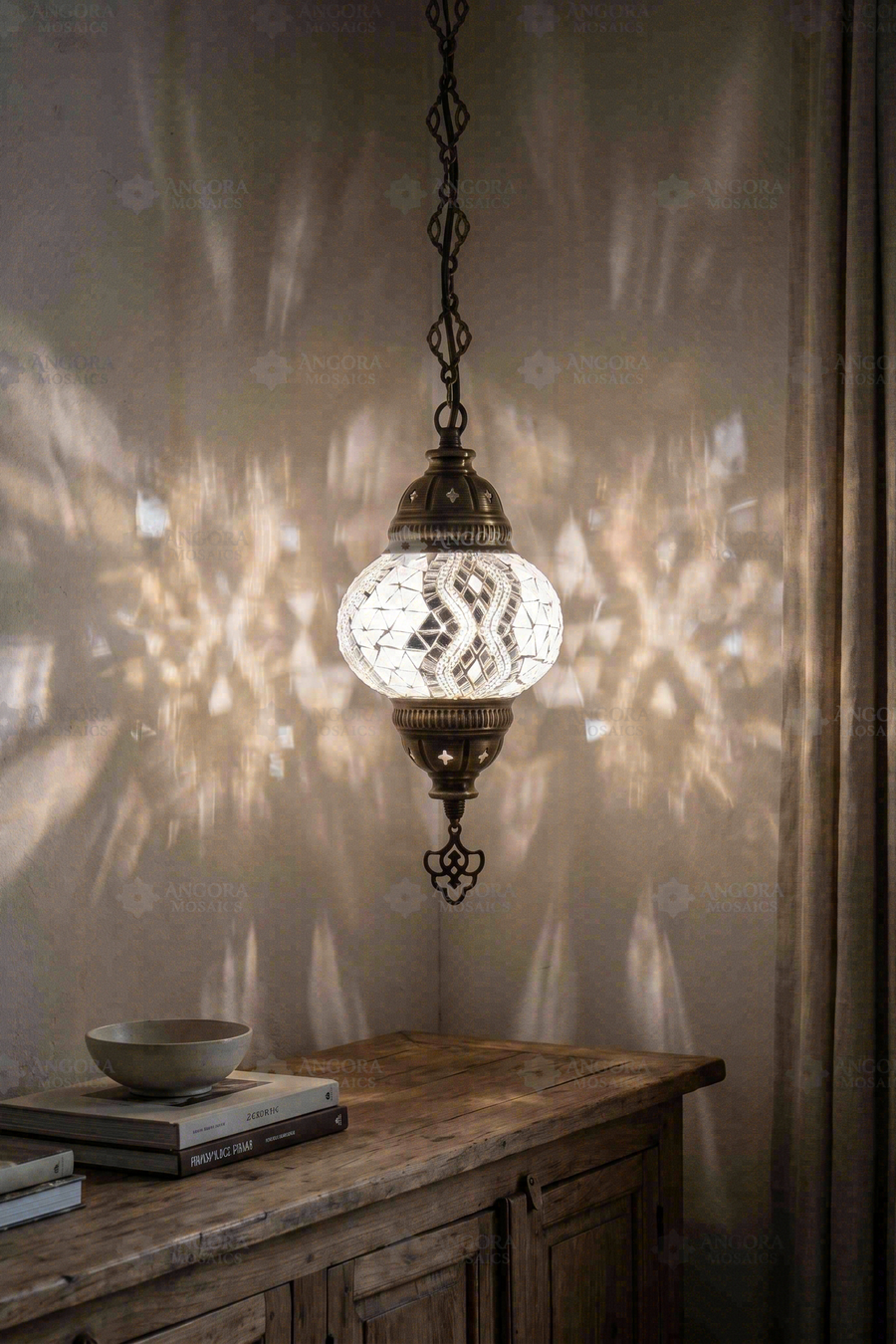 Clear Mirrored Pendant Lamp