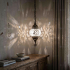 White white glow Turkish mosaic pendant light in styled room — handmade Moroccan pendant light (ENV DYN2017)