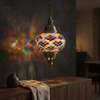 Multicolor multicolor jewel Turkish mosaic pendant light in styled room — handmade Moroccan pendant light (ENV DYN3002)
