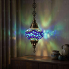 Blue blue jewel Turkish mosaic pendant light in styled room — handmade Moroccan pendant light (ENV DYN3005)