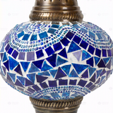 Close-up of Blue blue jewel mosaic glass globe pattern — pendant light (ENV DYN3005)
