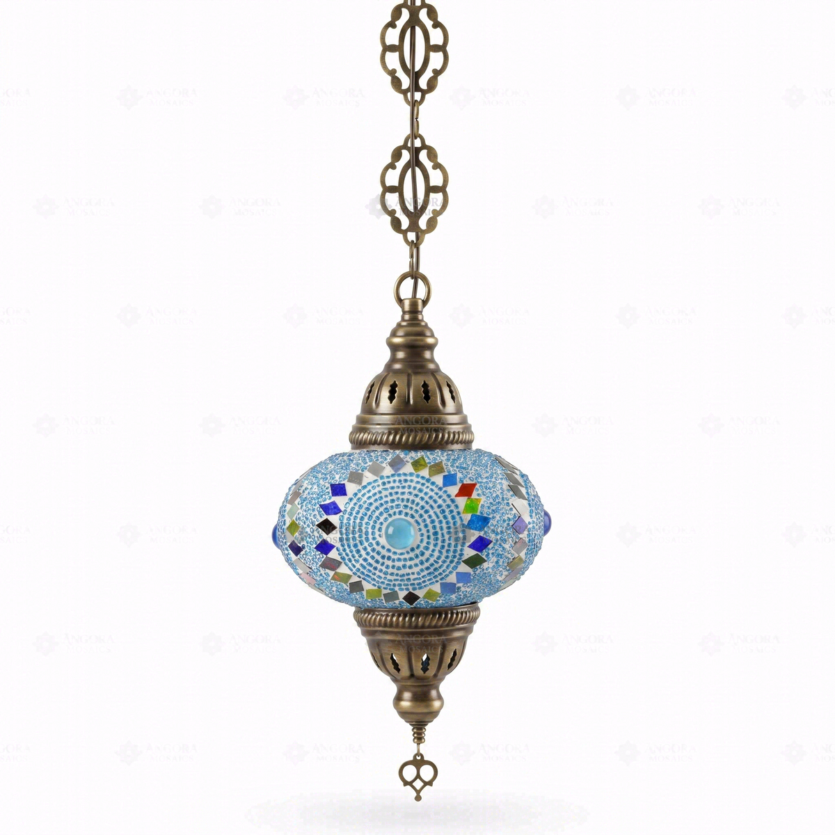 Green Pendant Lamp, switched off, on a white background