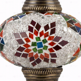 Close-up of Multicolor multicolor jewel mosaic glass globe pattern — pendant light (ENV DYN3007)
